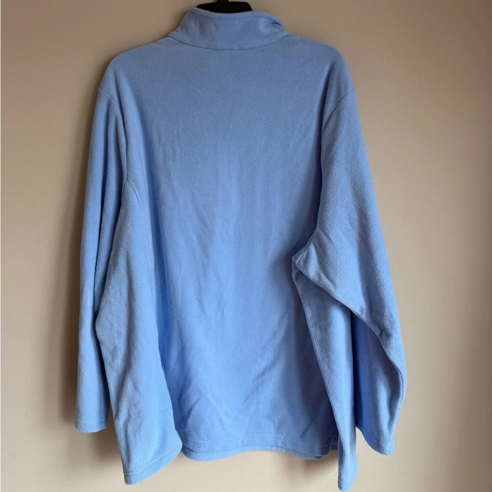 Plus Size Lands'‎ End 1/4-Zip Fleece Pullover Size 3X Sky Blue